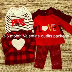3-6 month Valentines outfits package